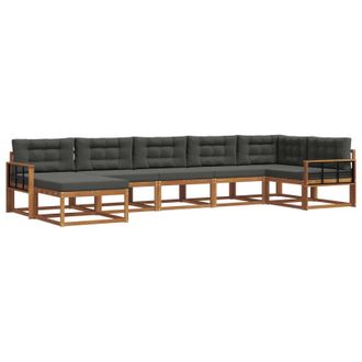 vidaXL Conjunto De Sof&aacute;s De Exterior 7 Pcs Natural Y Antracita Vidaxl