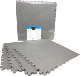 Trade Shop Trade Shop - Set 4 Pezzi Piastrella Eva Colore Grigio 60x60 Cm Tappeto Puzzle Multiuso 194702