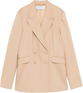 Gabriela Hearst double-breasted blazer - women - Cotton/Cupro - 42 - Neutrals