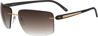 Silhouette Goud/Bruin Carbon Zonnebril - Heren - Zonnebrillen - Bruin - ONE Size - Accessoires