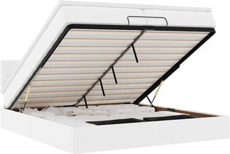 vidaXL Estructura Cama Otomana Colchones Cuero Sint&eacute;tico Blanco Vidaxl