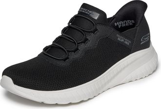 Skechers Mens Hands Free Slip-ins Bobs Squad Chaos-Daily Hype Sneaker, Black/Black, 9.5 UK Wide