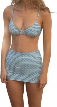 Montce Swim Micro Mini Skirt In Wave Repeat