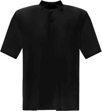 Herno Polo Shirts, male, Black, Size: XL Spring Ultralight Scuba Polo Shirt