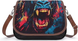 Generic Angry Gorillas Womens Crossbody Bag Fashion Shoulder Handbags Message Tote Bag with Adjustable Strap