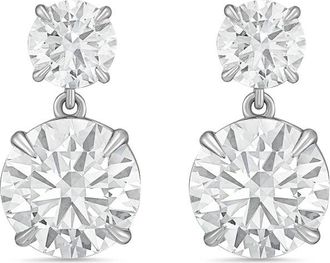 Diana M. Jewels 14KT WG 20.00 Ct TW of Lab grown round diamonds drop earrings
