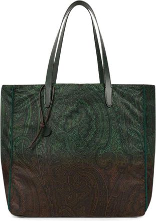 Etro Green Nylon Shopping Bag