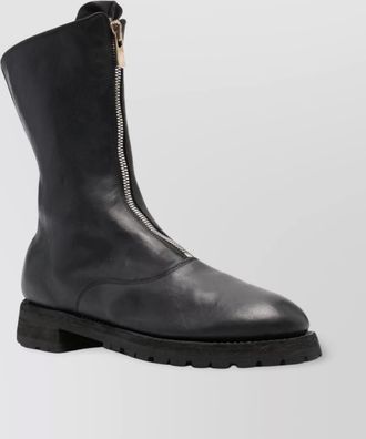 Guidi chunky sole mid-calf round toe boots