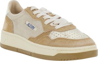 Autry Womens Sneakers With Leather Details, Beige Trainers
