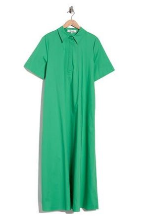 Diane Von F&uuml;rstenberg Karin Stretch Cotton Shirtdress in Indian Green at Nordstrom Rack, Size Xx-Small
