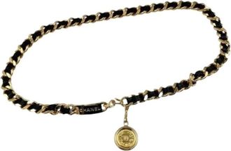 Chanel Pre-owned Chain belt - Dames - Vintage Accessoires - Zwart - ONE Size - Leer - Vintage