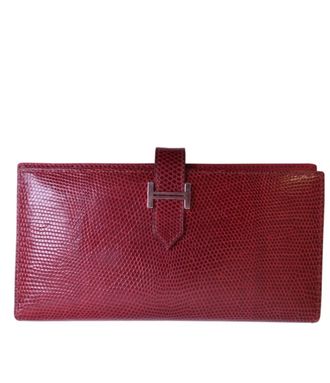 Herm&egrave;s Red Lizard beam Wallet