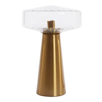 Light & Living Light & Living - L&aacute;mpara De Mesa - Pleat - Dorado - Vidrio