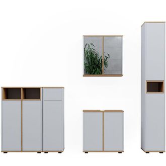 Vicco Set mobili bagno Didi, Bianco/Artisan, 5 parti