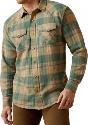 Ariat Huxlee Retro Fit Snap Front Shirt In Olive