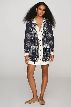 Alemais Banderra 100% Linen Mini Shirtdress