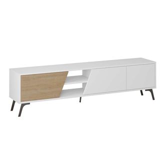 Decortie Mueble Tv Fiona 180 Cm Blanco Roble