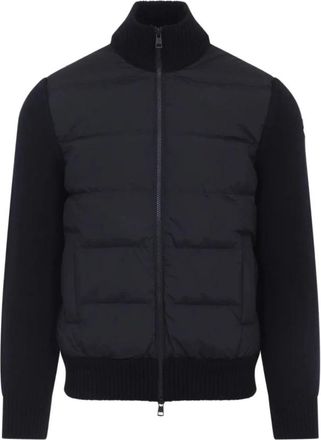 Moncler Tricot Cardigan - Heren - Vesten - Blauw - XL - Wol - Truien & Vesten