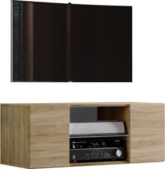 ebuy24 Ebuy24 - Muebles Tv Vcm Tablero De Pared Colgante Lowboard Dimensiones 40 X A 115 X T. 36 Cm Gabinete De Pared - Jusa (sonoma Roble)