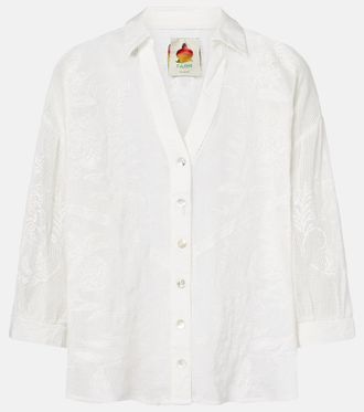 Farm Rio Nina embroidered cotton shirt