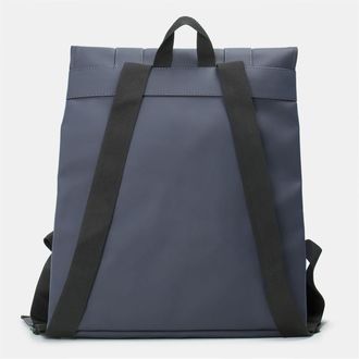 Rains Womens Accessories Msn Rectangle Shaped Backpack with Embossed Logo in Navy - Blue - One Size