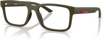 Prada 54mm Rectangle optical glasses in Green at Nordstrom