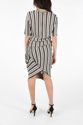 Bottega Veneta Asymmetric Jacquard Striped Dress Bottega Veneta