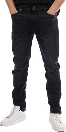 HUGO BOSS Mens Delaware Slim Fit Five Pocket Jeans in Charcoal - Black - Size 36W/38L