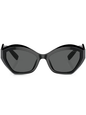 Giorgio Armani Occhiali da sole con placca logo - Nero