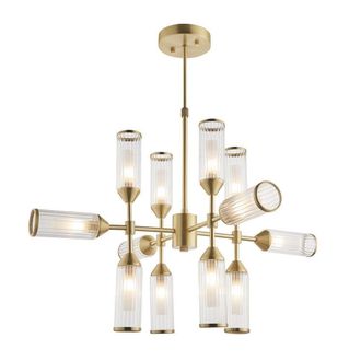 Netlighting TRIESTE Stylish Dimmable Indoor 12 Light Glass Ceiling Pendant in Yellow