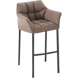 Clp Clp - Taburete De Bar Damaso En Tela & Con Base De 4 Patas Marr&oacute;n Tierra Negro