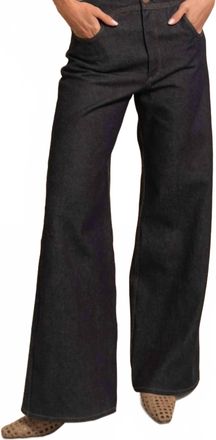 Azulu Mason High Rise Wide Leg Jeans In Dark Blue