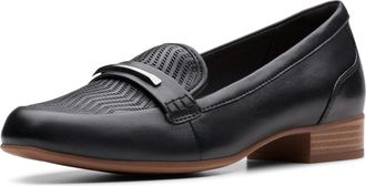 Clarks Womens Juliet Aster Loafer, Black Leather, 9 UK