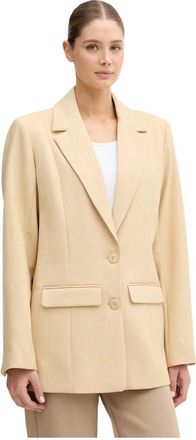 Gestuz Jassen, Dames, Beige, M, Polyester, Oversize Blazer