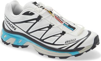Salomon Gender Inclusive XT-6 Sneaker in Black/White/Blue Curacao at Nordstrom, Size 11.5 Womens