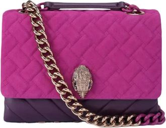 Kurt Geiger Gewatteerde leren schoudertas met adelaar - Dames - Schoudertassen - Paars - ONE Size - Leer - Tassen