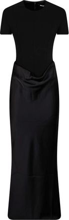 Rotate Capsleeve Draped Maxi - Dames - Avondkleed - Zwart - XS - Kleedjes