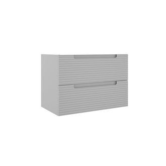 Saniclass Prime Balance Wastafelonderkast - 80x55x44.9cm - 2 lades - Geintegreerde greep - MDF - mat greige (grijs)