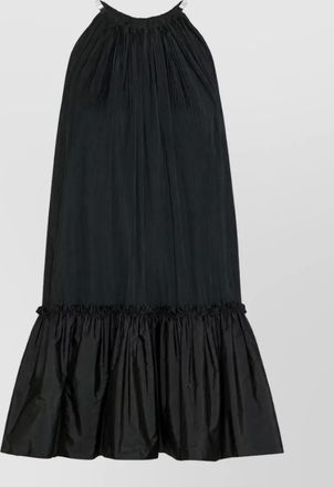 Max Mara silk pleated halterneck sleeveless mini dress
