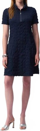 Joseph Ribkoff Pucker Dress In Navy
