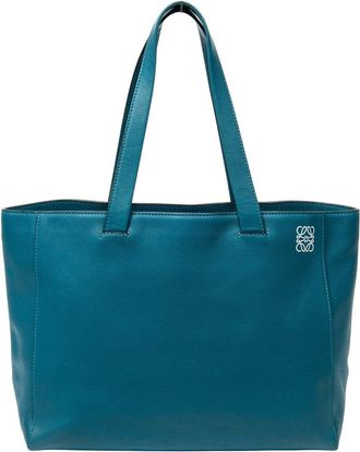 Loewe Blue Smooth Leather Medium Shoulder Tote (Authentic Pre-Loved)