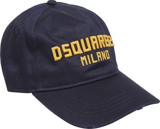 Dsquared2 Classic Blue Cotton Embroidered Cap