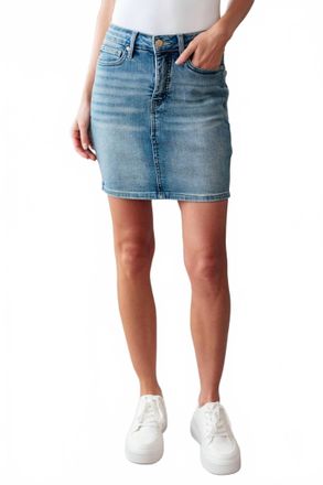 Judy Blue Haley High Rise Control Top Skirt In Medium Wash