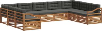 vidaXL Conjunto De Sof&aacute;s De Exterior 9 Uds. Natural Y Antracita Vidaxl