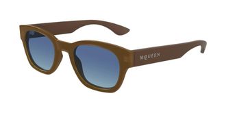 Alexander McQueen AM0530S 003 Mens Sunglasses Brown Size 49