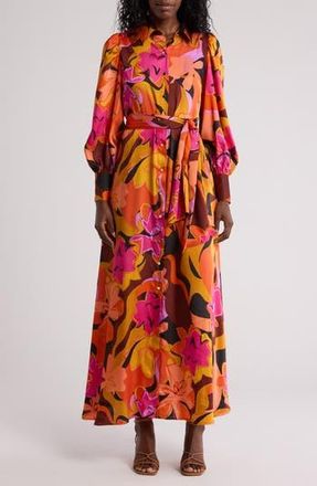 By Design Rebel Twill Maxi Dress in Retro Floral at Nordstrom Rack, Size X-Small