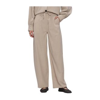 Second Female Zoie Cargo Broek - Dames - Broeken - Beige - Maat: S Viscose