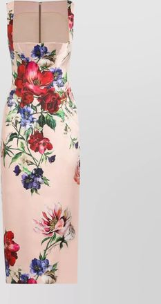 Dolce & Gabbana floral square neck midi dress with back slit