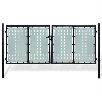 vidaXL Puerta De Valla De Jard&iacute;n Negra 300x175 Cm Vidaxl