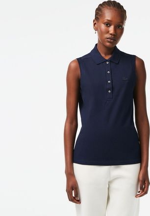 Lacoste Dames Lacoste Slim Fit L.12.D Mouwloos Stretch Poloshirt in Navy